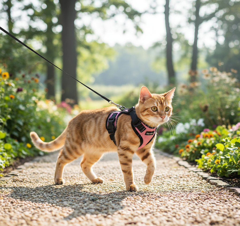 Reflective Cat Harness & Leash Set – Escape-Proof, Adjustable & Comfortable
