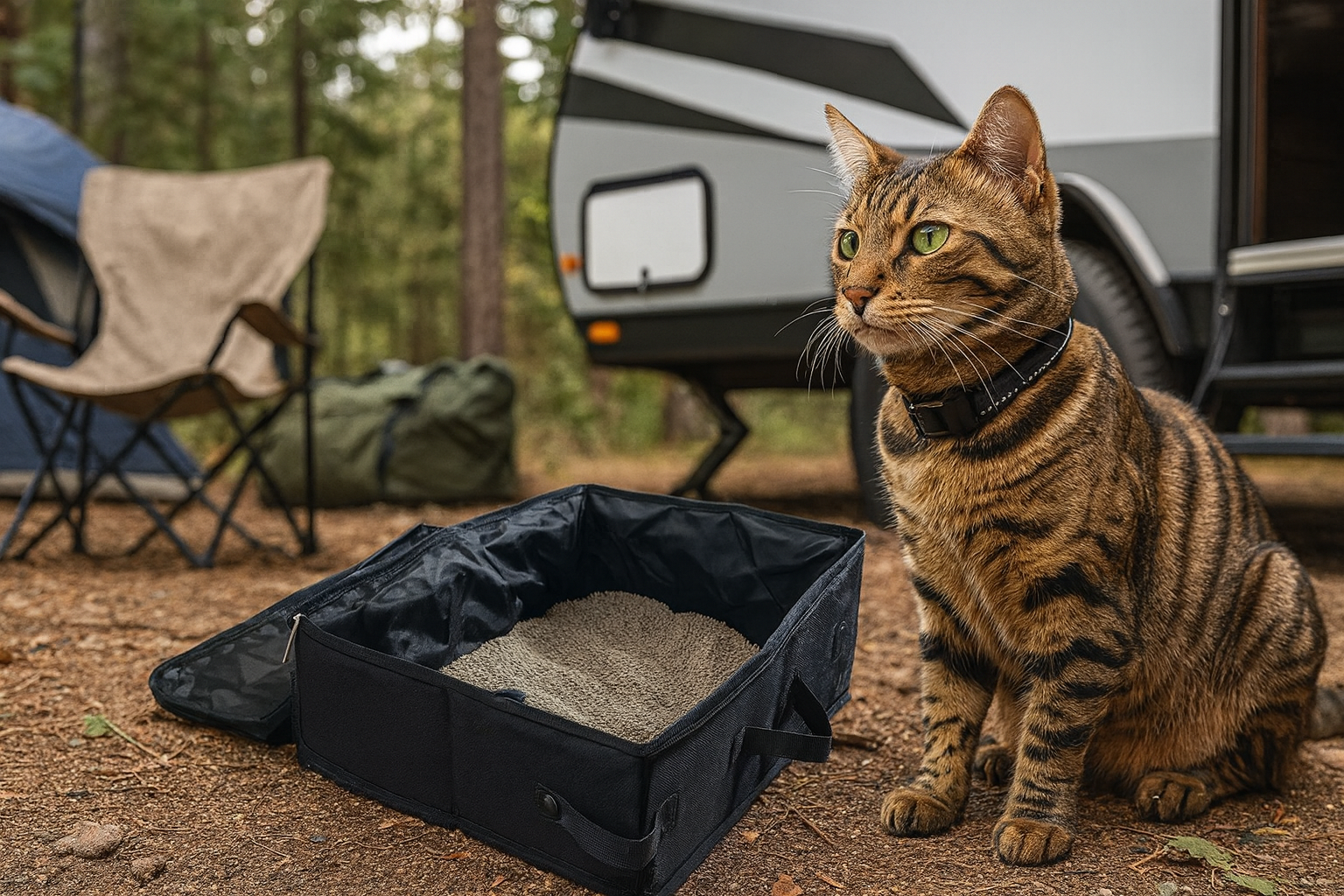 Collapsible Travel Litter Box — Leakproof, Lightweight