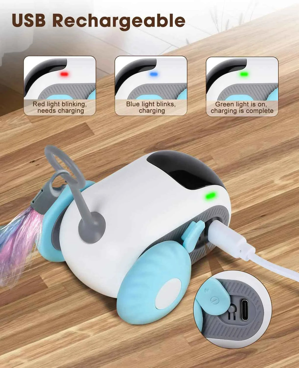 Smart Interactive Cat Toy Car – Automatic & Remote-Controlled