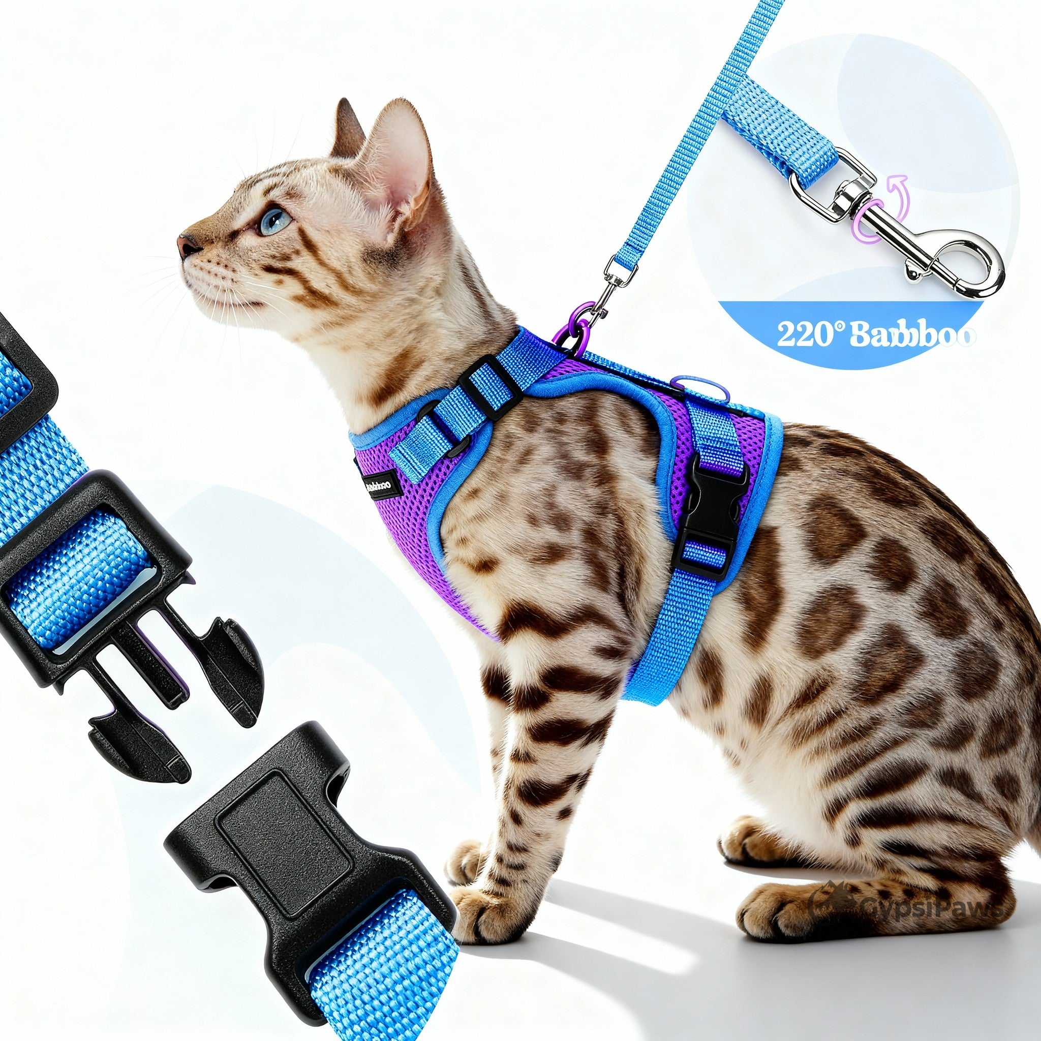DopamineWalk Cat Harness Set — Reflective, Escape-Proof, Breathable Comfort