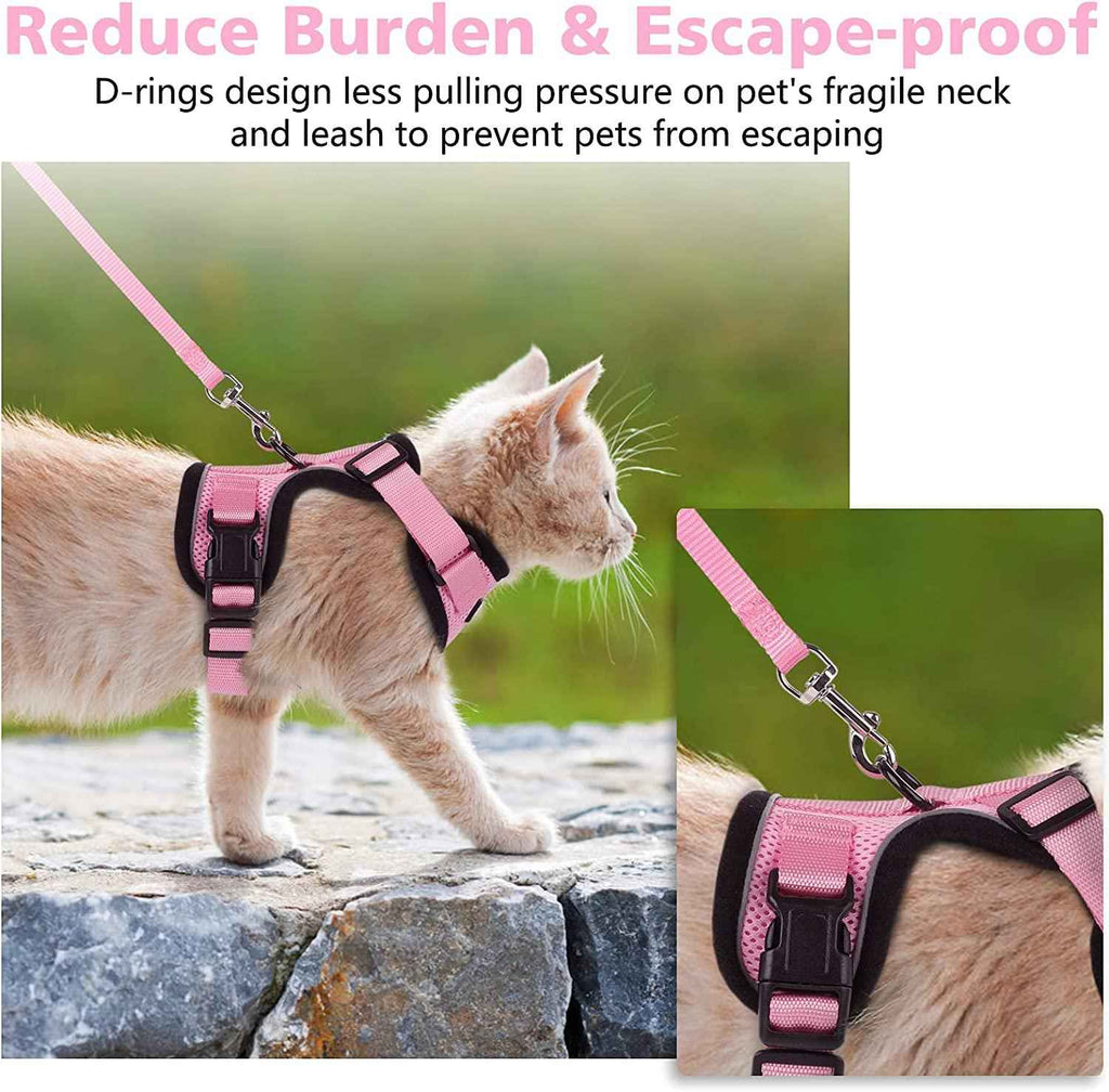 Reflective Cat Harness & Leash Set – Escape-Proof, Adjustable & Comfortable