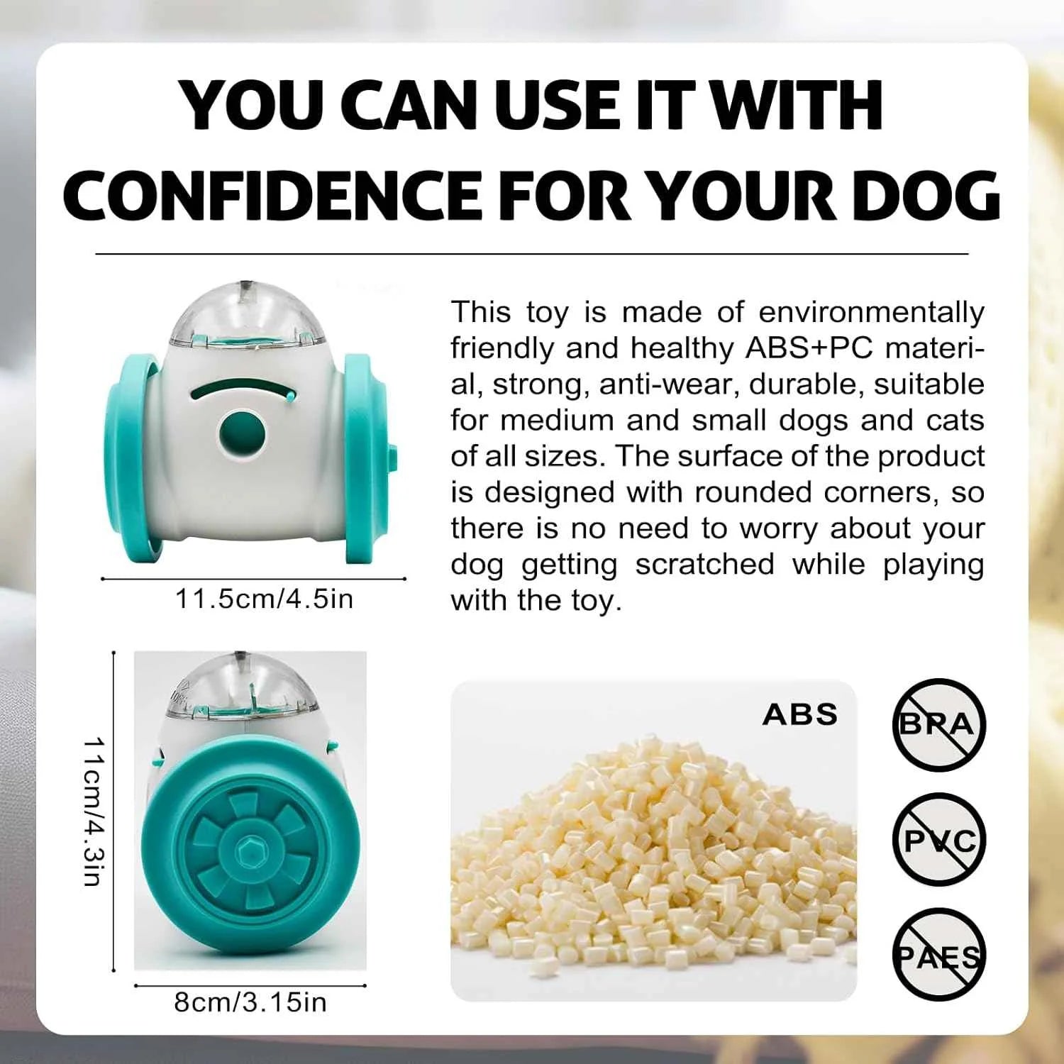 Interactive Roller Puzzle Dispenser Toy — Slow Feeder, Treat-Release Design