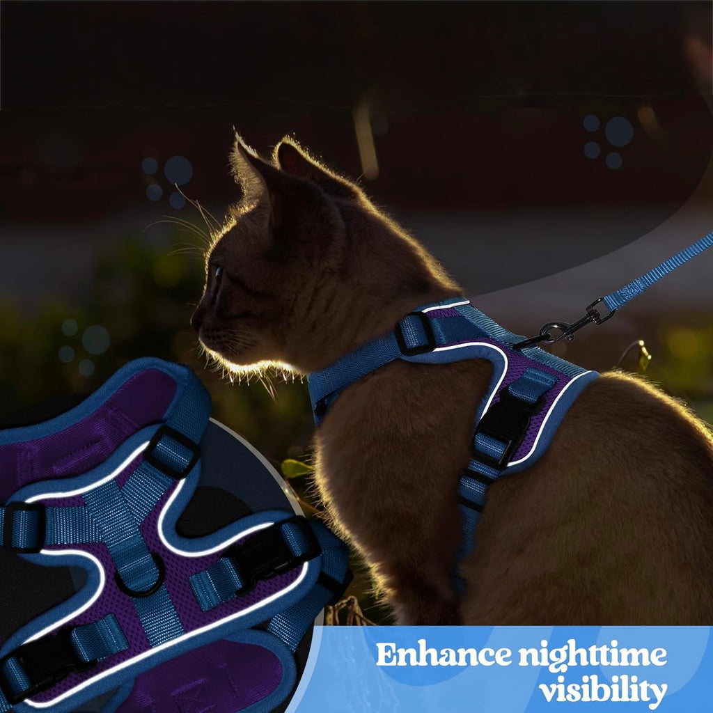 DopamineWalk Cat Harness Set — Reflective, Escape-Proof, Breathable Comfort