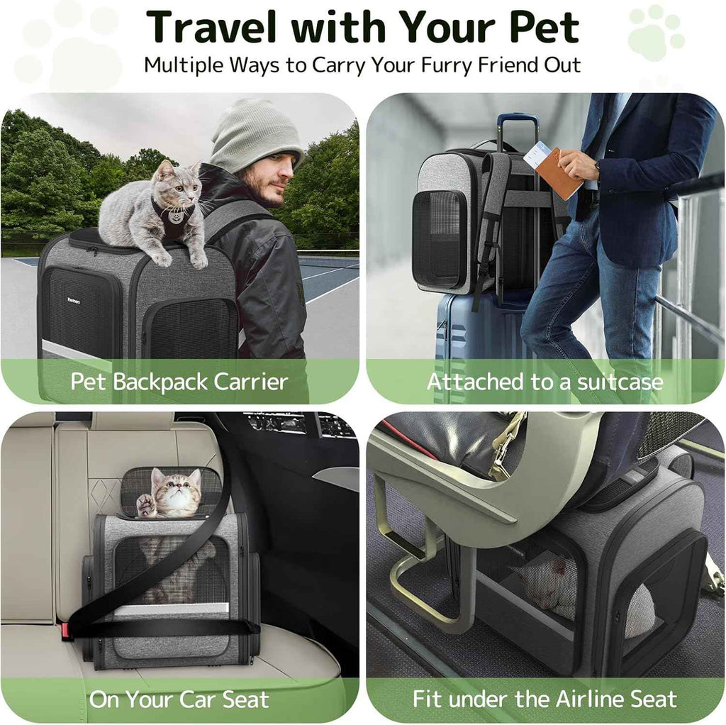 Expandable Cat Carrier Backpack – Breathable & Travel-Friendly