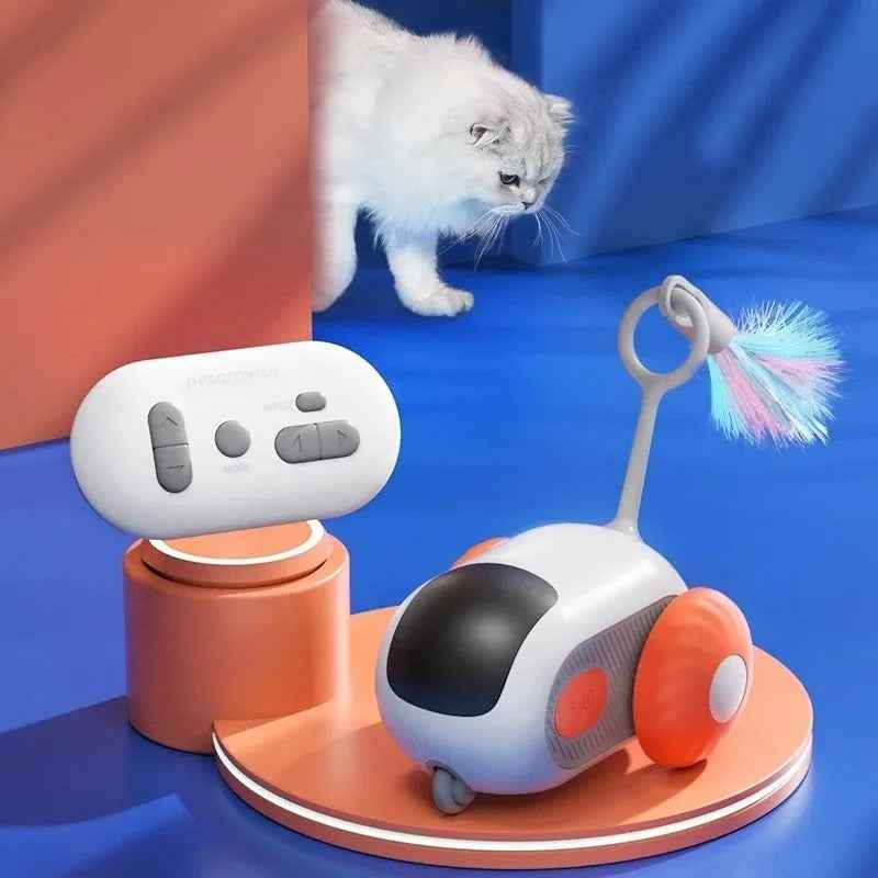 Smart Interactive Cat Toy Car – Automatic & Remote-Controlled